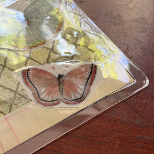 One-of-a-Kind Collaged Butterfly Mat (#11)