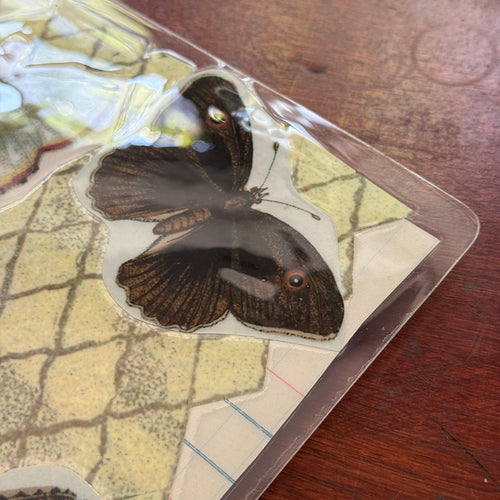 One-of-a-Kind Collaged Butterfly Mat (#11)