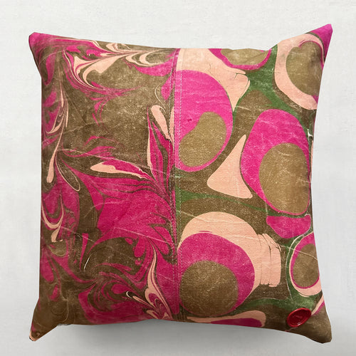 Hand Marbled One of a Kind Pillow No. MP611