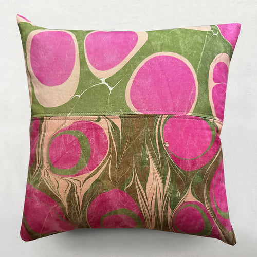 Hand Marbled One of a Kind Pillow No. MP611