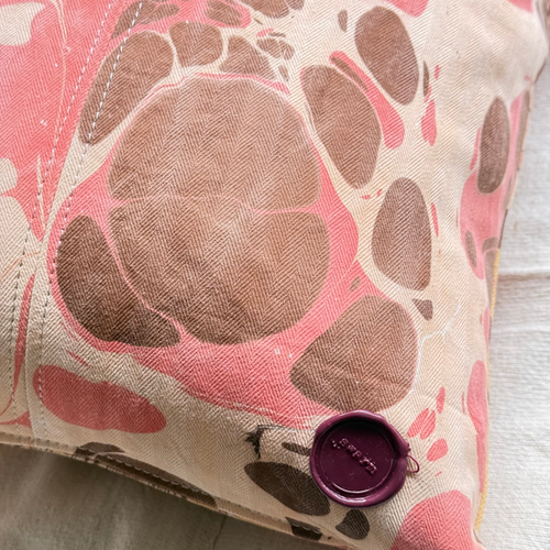 Hand Marbled One-of-a-Kind Pillow (26-06)