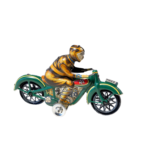 Limited Edition Wind-Up Tin Green Motorcycle