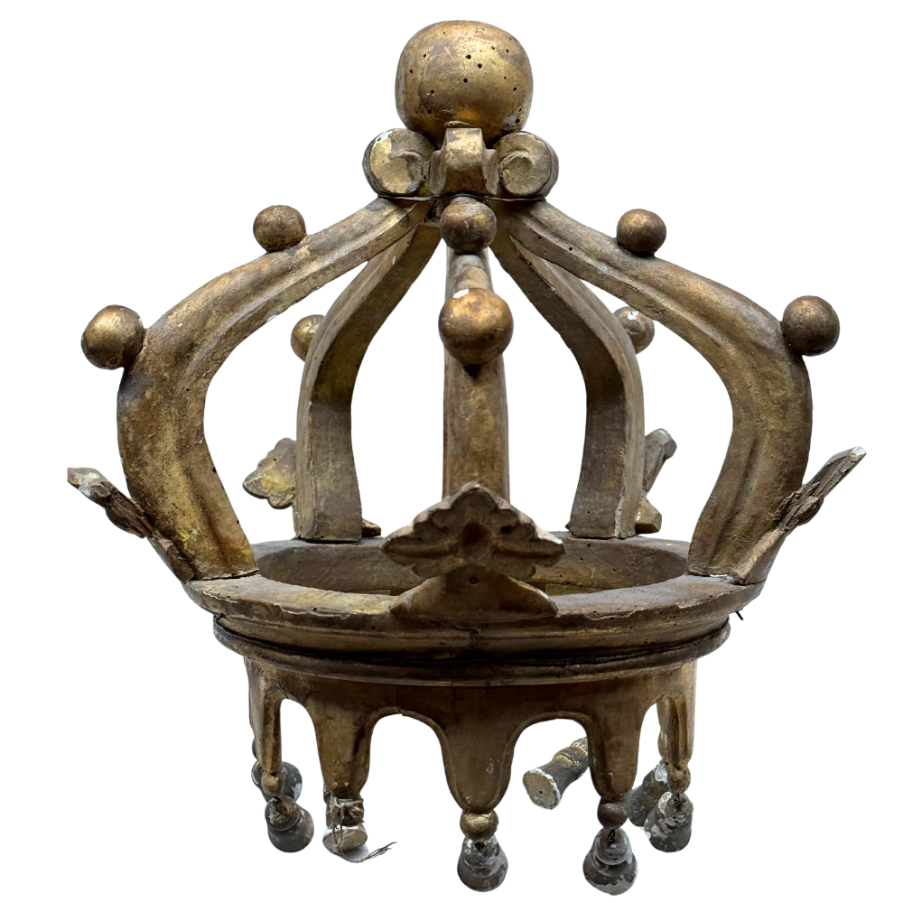 19th-century Italian Carved Wood Crown