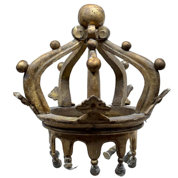 19th-century Italian Carved Wood Crown