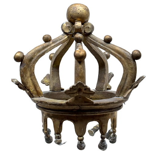 19th-century Italian Carved Wood Crown