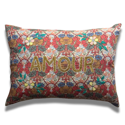 "Amour" Embroidered Cushion (CS-819)