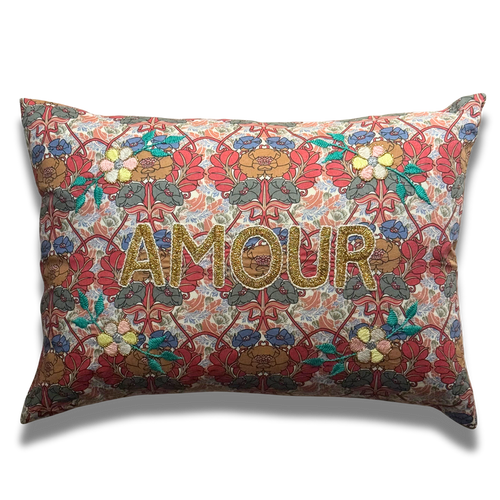 "Amour" Embroidered Cushion (CS-819)