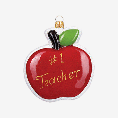 #1 Teacher Apple Ornament
