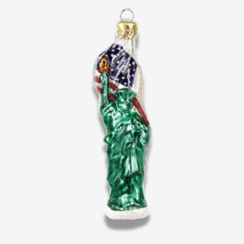 Small Statue of Liberty with Flag Ornament