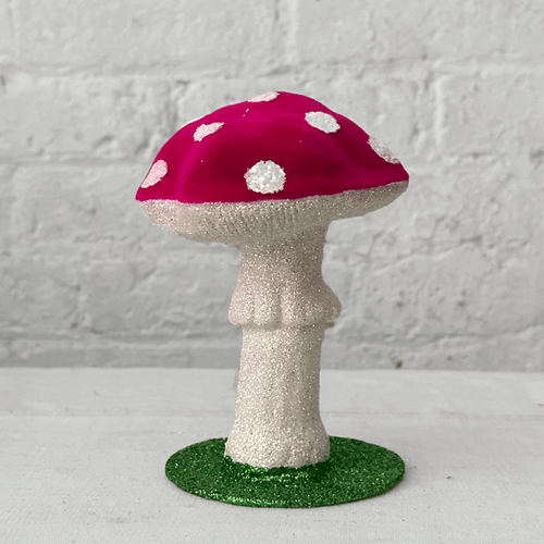 Single Hot Pink Flocked Mushroom