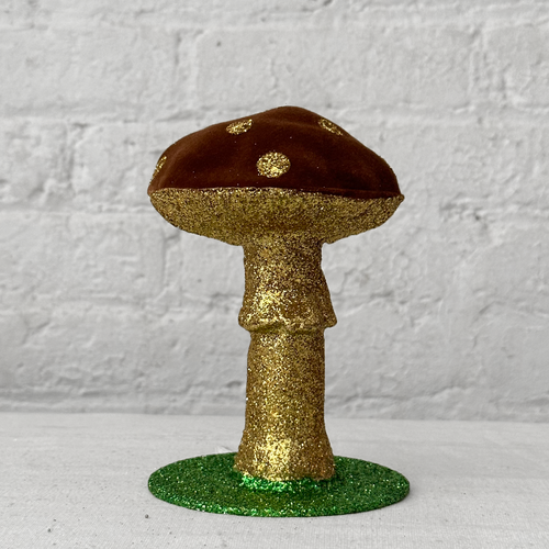 Single Gold Flocked Mushroom