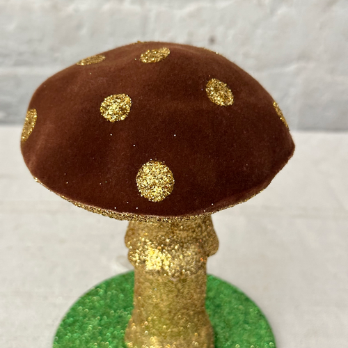 Single Gold Flocked Mushroom