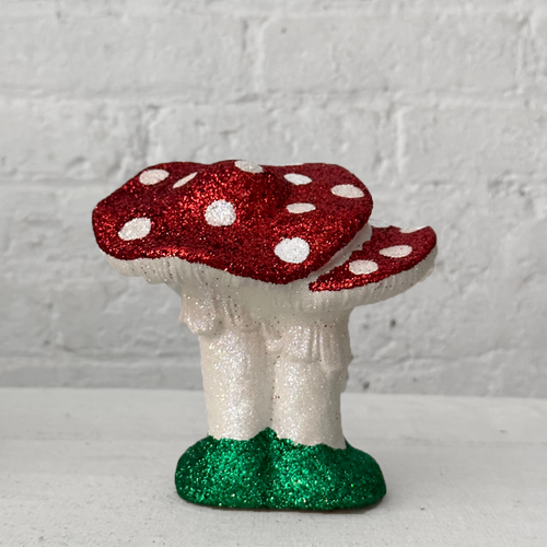 Glitter Mushroom Couple in Red