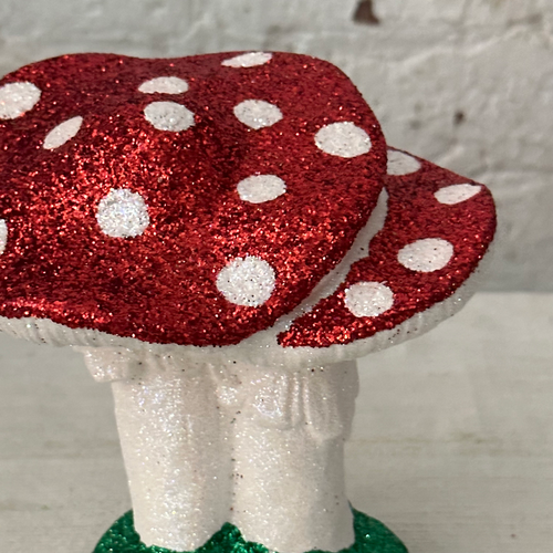 Glitter Mushroom Couple in Red