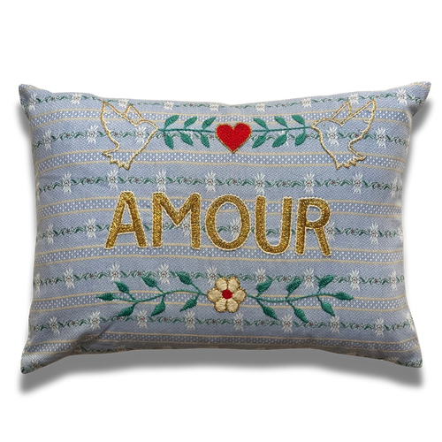 "Amour" Embroidered Cushion (CS-820)
