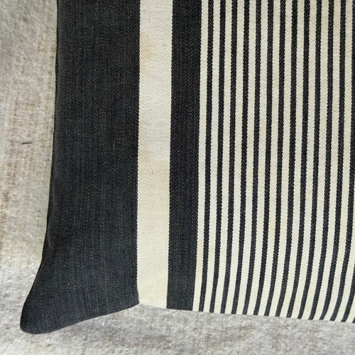Custom 19th-century Small French Ticking Pillow (#37)