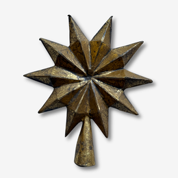 Large Yesteryear Antique Gold Star Tree Topper