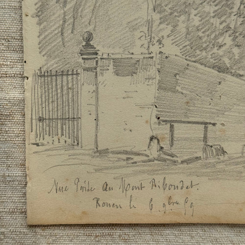 19th-century French Pencil Drawing by Alphonse Baril (#78)