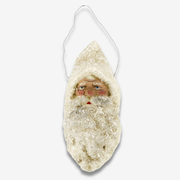 Large Santa Claus Head Ornament in Antique White No. 7