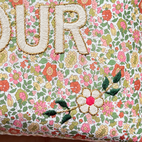 "Amour" Embroidered Cushion (CS 09-12)