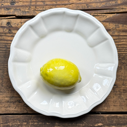 Trompe L'oeil Lemon Plate with Fluted Rim
