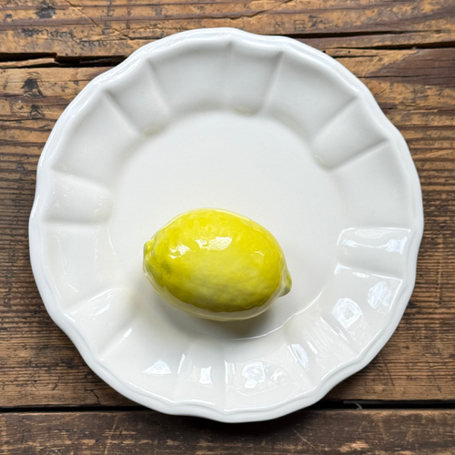 Trompe L'oeil Lemon Plate with Fluted Rim