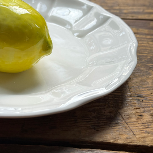 Trompe L'oeil Lemon Plate with Fluted Rim