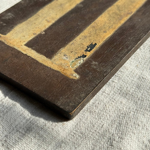 19th-century Hand-Painted Roman Numeral "II" Wood Tile