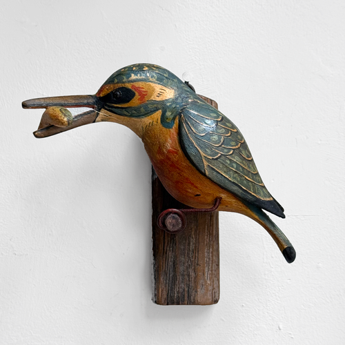 Black Forest Carved Bird with Fish (#12-11)