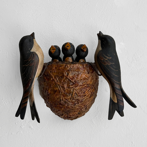 Mid 20th-century Black Forest Carved Bird's Nest (BFB-10)