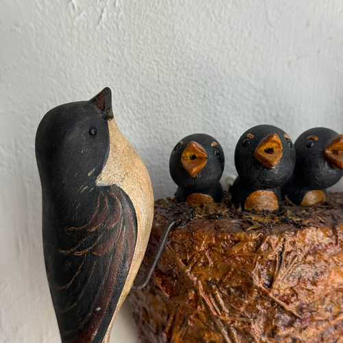Mid 20th-century Black Forest Carved Bird's Nest (BFB-10)