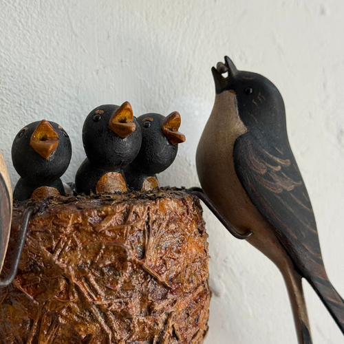 Mid 20th-century Black Forest Carved Bird's Nest (BFB-10)
