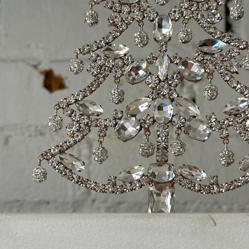 Crystal Jeweled Tree in Clear with Moving Baubles