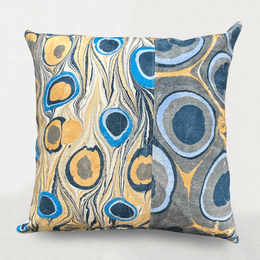 Hand Marbled One of a Kind Pillow #412