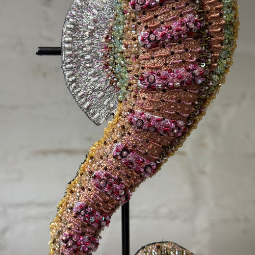 Hand-Beaded Spring Seahorse on Stand by Trovelore
