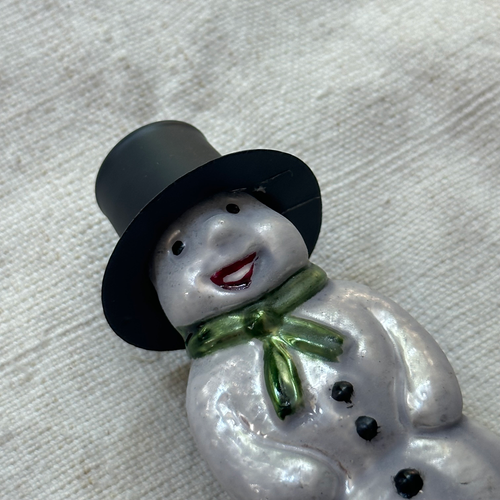Nostalgic Clip-on Snowman with Hat Ornament