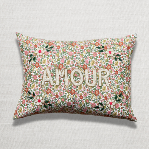 "Amour" Embroidered Cushion (CS 09-12)