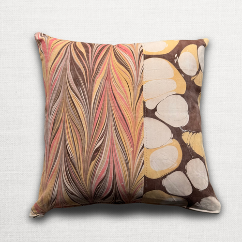 Hand Marbled One-of-a-Kind Pillow (26-06)