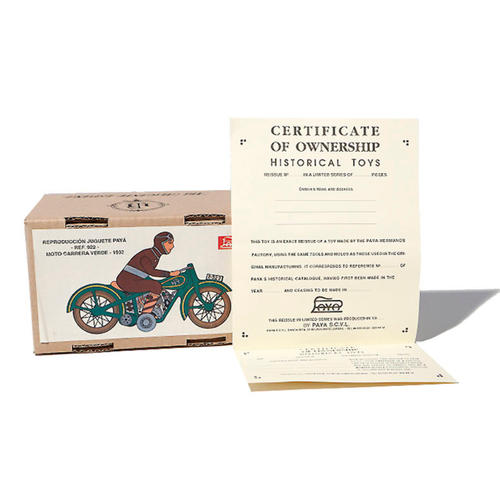 Limited Edition Wind-Up Tin Green Motorcycle