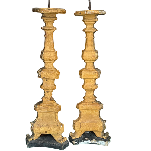 Pair of Early 18th-century Austrian Gilt Candlesticks