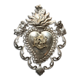 19th Century Italian Ex-Voto Sacred Silver Heart (No. 7)