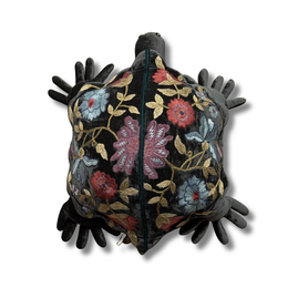 Connie Embroidered Medium Silk Velvet Turtle in Nightshade