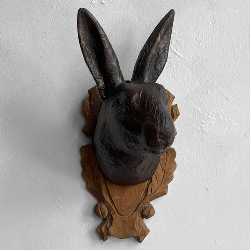 Black Forest Carved Rabbit Head (BFR-515)