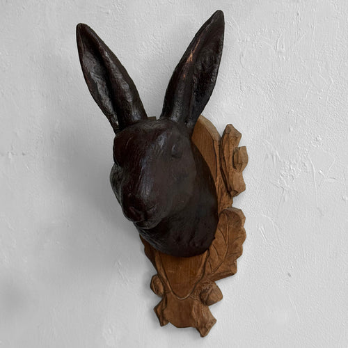 Black Forest Carved Rabbit Head (BFR-515)