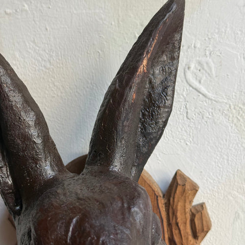 Black Forest Carved Rabbit Head (BFR-515)
