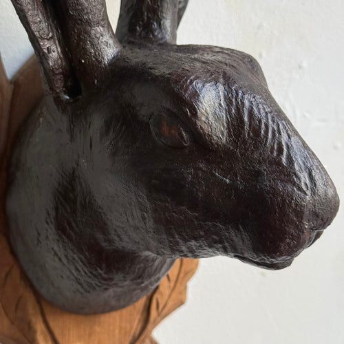 Black Forest Carved Rabbit Head (BFR-515)