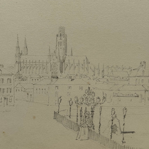 19th-century French Pencil Drawing by Alphonse Baril (#81)