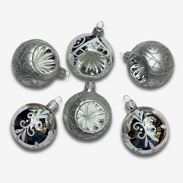 Set of 6 Silver Reflector Ornaments