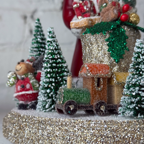 Papier-Mâché Santa with Gift Display