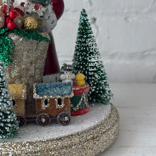 Papier-Mâché Santa with Gift Display